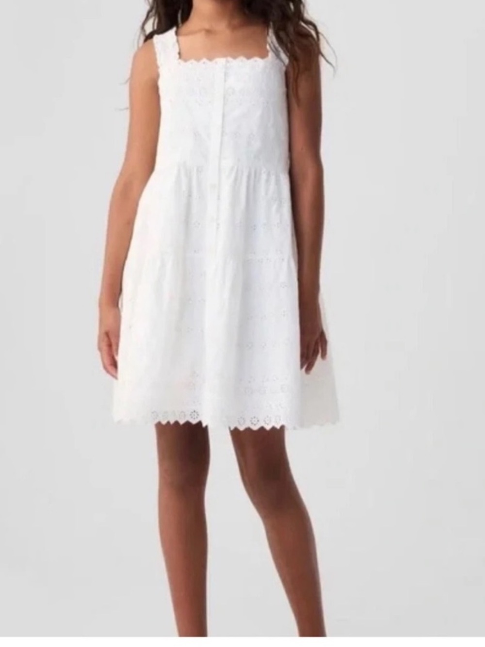 Gap X Doen White Cotton Eyelet collagecore sundress Dress Girls small